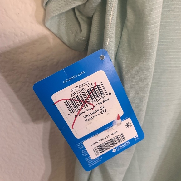 Size 2X NWT Columbia  women’s green Tee Shirt - Picture 4 of 7